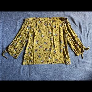 Loose floral off the shoulder top